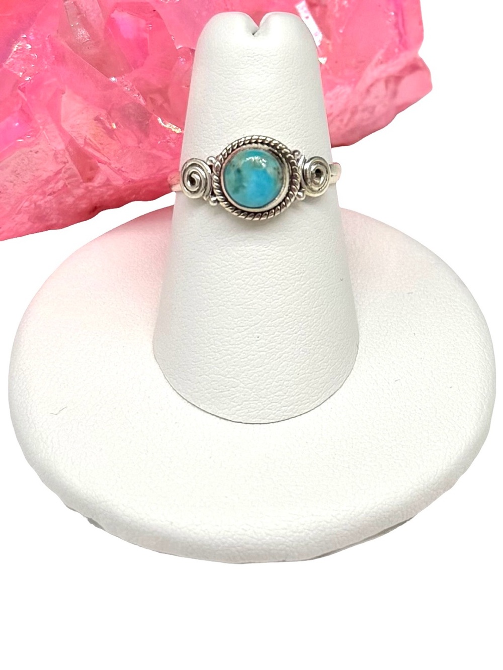 Kingman Turquoise Ring Size 6 Solid 925 Sterling Silver